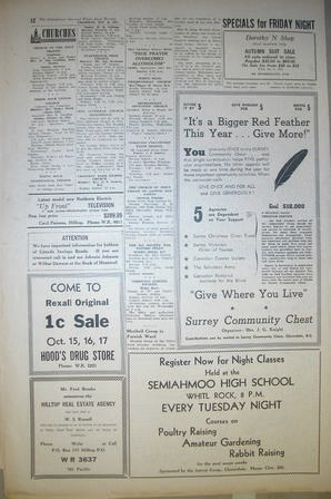 The Semiahmoo Sun and White Rock Weekly, October 15, 1953 (Page 12)