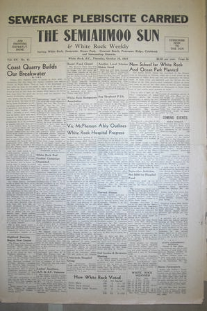 The Semiahmoo Sun and White Rock Weekly, October 15, 1953 (Page 1)