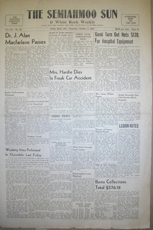 The Semiahmoo Sun and White Rock Weekly, October 01, 1953 (Page 1)
