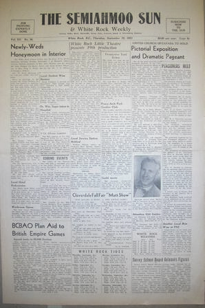 The Semiahmoo Sun and White Rock Weekly, September 10, 1953 (Page 1)