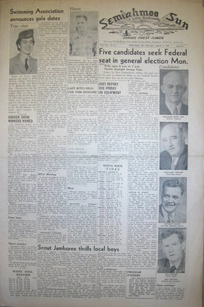 The Semiahmoo Sun and White Rock Weekly, August 06, 1953 (Page 1)