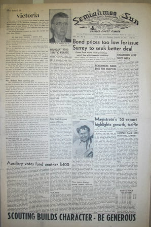 The Semiahmoo Sun and White Rock Weekly, February 12, 1953 (Page 1)