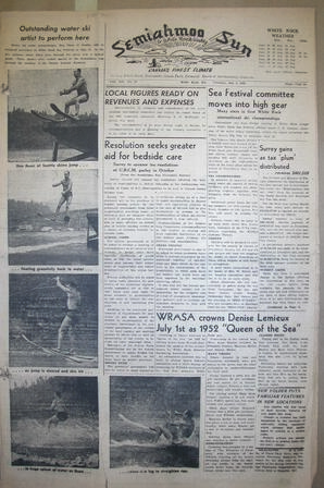 The Semiahmoo Sun and White Rock Weekly, July 03, 1952 (Page 1)