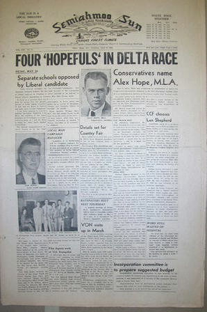 The Semiahmoo Sun and White Rock Weekly, April 24, 1952 (Page 1)