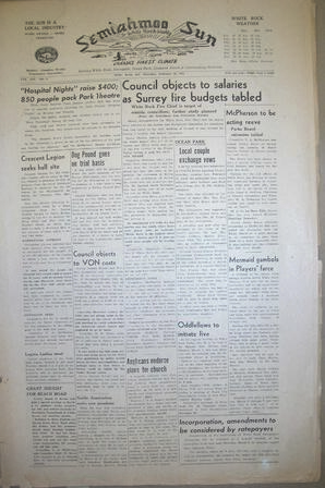 The Semiahmoo Sun and White Rock Weekly, February 28, 1952 (Page 1)