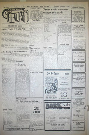 The Semiahmoo Sun and White Rock Weekly, November 01, 1951 (Page 8)