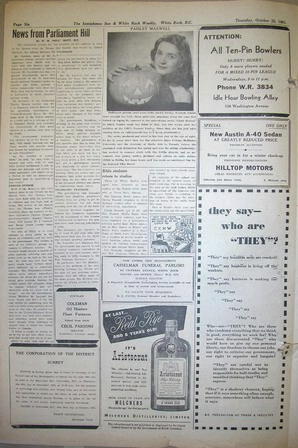 The Semiahmoo Sun and White Rock Weekly, October 25, 1951 (Page 6)