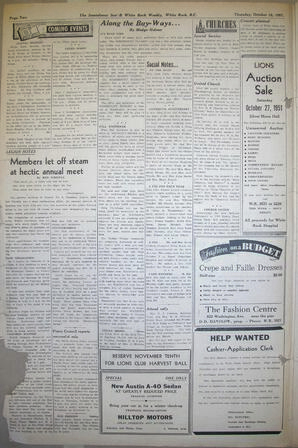 The Semiahmoo Sun and White Rock Weekly, October 18, 1951 (Page 2)