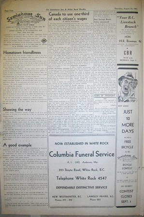 The Semiahmoo Sun and White Rock Weekly, August 23, 1951 (Page 4)