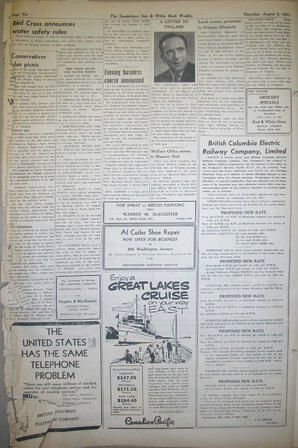 The Semiahmoo Sun and White Rock Weekly, August 02, 1951 (Page 6)