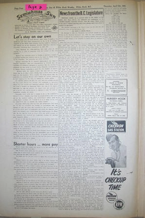 The Semiahmoo Sun and White Rock Weekly, April 05, 1951 (Page 2)