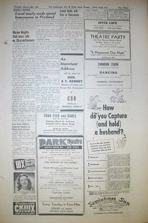 The Semiahmoo Sun and White Rock Weekly, March 29, 1951 (Page 3)