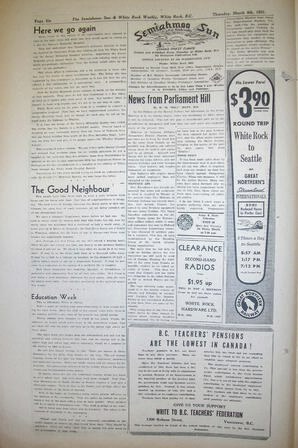 The Semiahmoo Sun and White Rock Weekly, March 08, 1951 (Page 6)