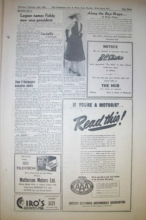 The Semiahmoo Sun and White Rock Weekly, February 15, 1951 (Page 3)