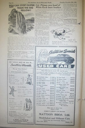 The Semiahmoo Sun and White Rock Weekly, November 30, 1950 (Page 6)