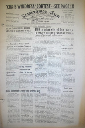 The Semiahmoo Sun and White Rock Weekly, November 30, 1950 (Page 1)