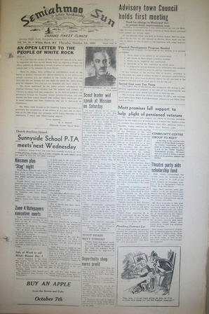 The Semiahmoo Sun and White Rock Weekly, October 05, 1950 (Page 1)