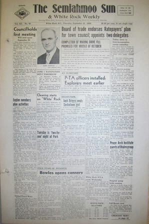 The Semiahmoo Sun and White Rock Weekly, September 21, 1950 (Page 1)