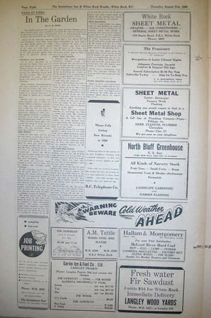 The Semiahmoo Sun and White Rock Weekly, August 31, 1950 (Page 8)