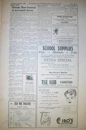 The Semiahmoo Sun and White Rock Weekly, August 31, 1950 (Page 3)