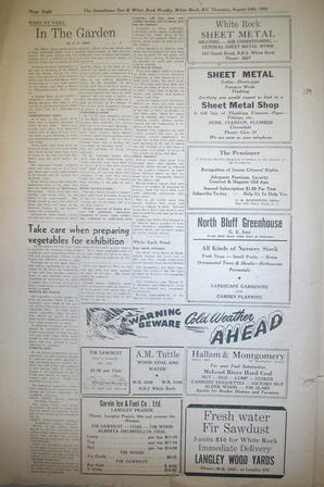 The Semiahmoo Sun and White Rock Weekly, August 24, 1950 (Page 8)
