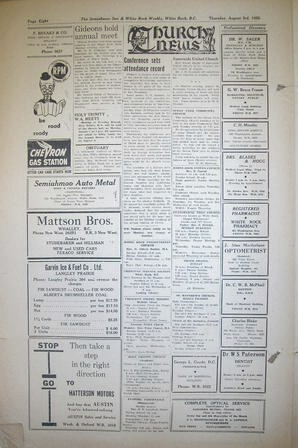 The Semiahmoo Sun and White Rock Weekly, August 03, 1950 (Page 8)