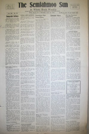 The Semiahmoo Sun and White Rock Weekly, June 01, 1950 (Page 1)