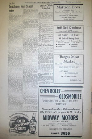 The Semiahmoo Sun and White Rock Weekly, April 13, 1950 (Page 8)