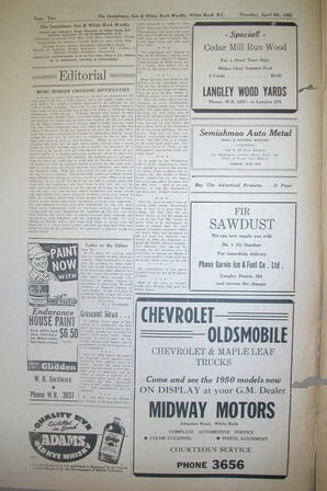 The Semiahmoo Sun and White Rock Weekly, April 06, 1950 (Page 2)