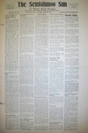 The Semiahmoo Sun and White Rock Weekly, April 06, 1950 (Page 1)