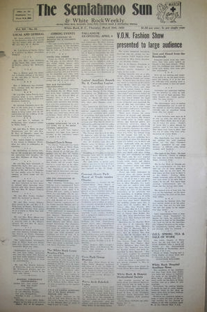The Semiahmoo Sun and White Rock Weekly, March 30, 1950 (Page 1)