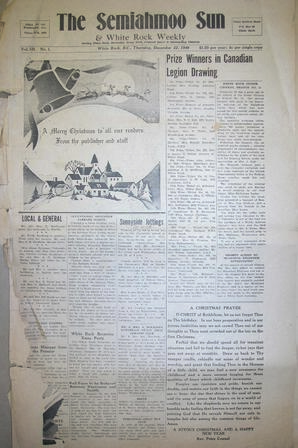 The Semiahmoo Sun and White Rock Weekly, December 22, 1949 (Page 1)