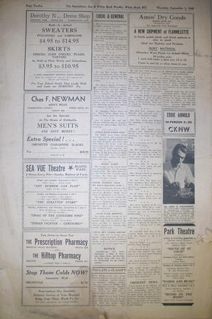 The Semiahmoo Sun and White Rock Weekly, September 01, 1949 (Page 12)