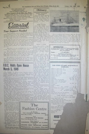 The Semiahmoo Sun and White Rock Weekly, February 25, 1949 (Page 2)