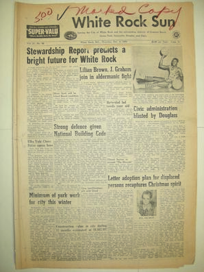 The White Rock Sun, December 03, 1959 (Page 1)