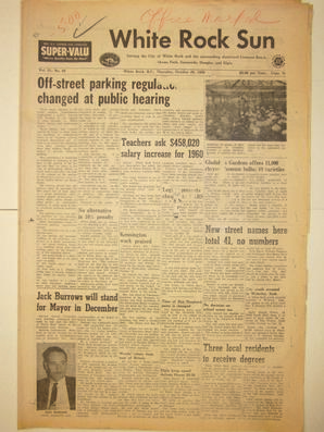 The White Rock Sun, October 29, 1959 (Page 1)