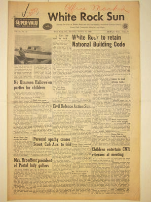 The White Rock Sun, October 15, 1959 (Page 1)