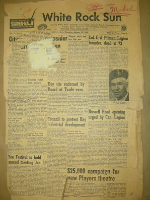 The White Rock Sun, January 15, 1959 (Page 1)
