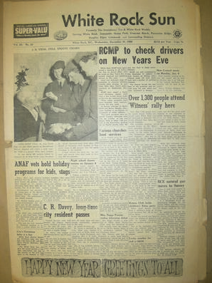 The White Rock Sun, December 31, 1958 (Page 1)