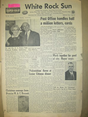 The White Rock Sun, December 23, 1958 (Page 1)