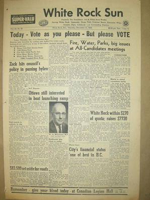 The White Rock Sun, December 11, 1958 (Page 1)