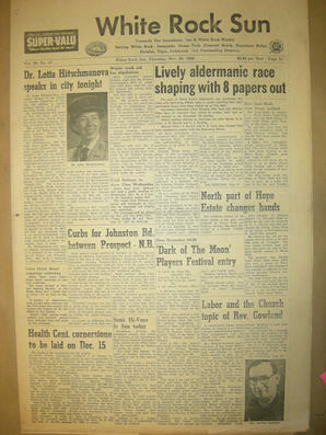 The White Rock Sun, November 20, 1958 (Page 1)