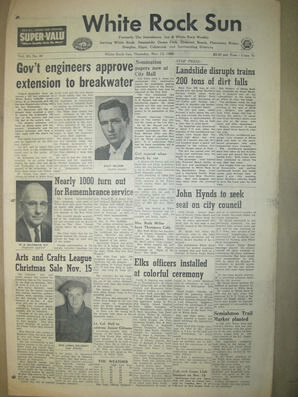 The White Rock Sun, November 13, 1958 (Page 1)