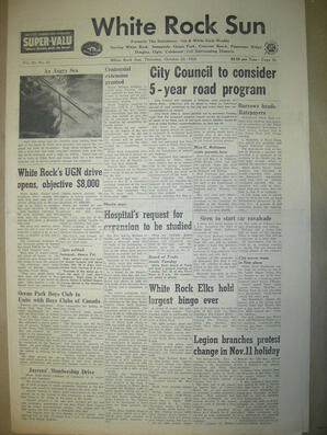 The White Rock Sun, October 23, 1958 (Page 1)