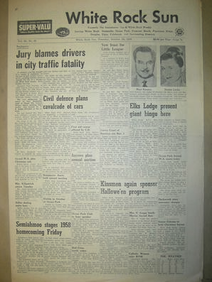 The White Rock Sun, October 16, 1958 (Page 1)