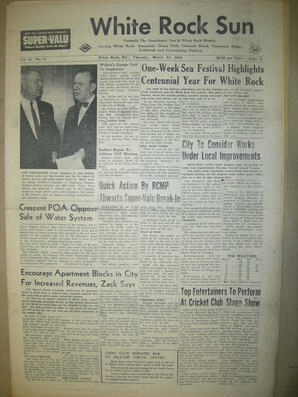 The White Rock Sun, March 13, 1958 (Page 1)