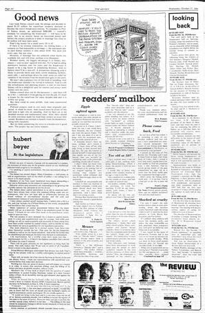 The Review Wed, October 17, 1984 (Page 4)