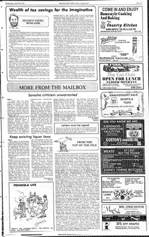 The Review Wed, April 29, 1987 (Page 7)
