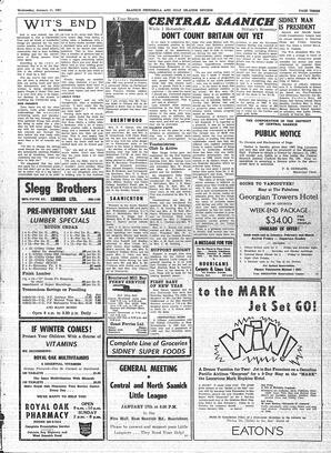 Saanich Peninsula And Gulf Islands Review Wed, January 11, 1967 (Page 3)