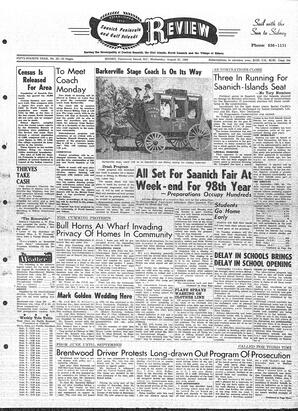 Saanich Peninsula And Gulf Islands Review Wed, August 31, 1966 (Page 1)